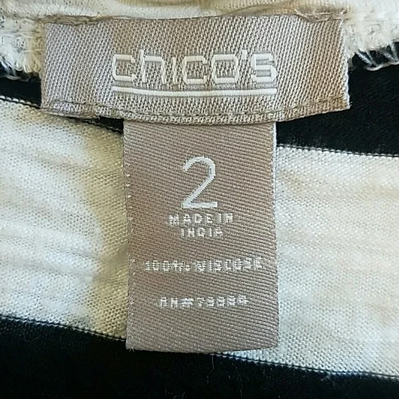 Chico's cardigan size 2 color black and white - Picture 3 of 5